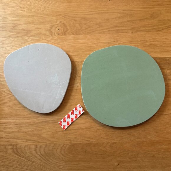 Corkboard Pebble Shape Wall Display, Set of 2, Green & Grey - Picture 2 of 12